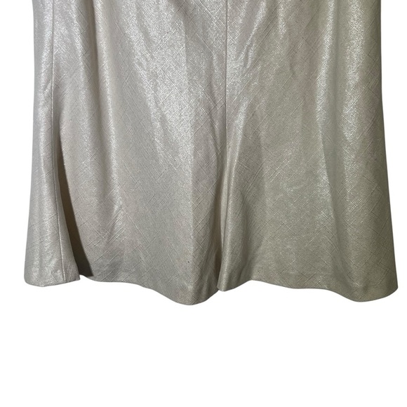 Anne Klein Suit Metallic Beige Textured Skirt Size 6 - Picture 4 of 12